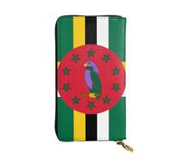 Ninainaid Portefeuille long en cuir imprimé drapeau du Commonwealth de la Dominique, grand portefeuille d'extérieur portable et pratique, convient pour les hommes et les femmes.