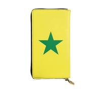Ninainaid Portefeuille long en cuir imprimé drapeau du Sénégal Grand portefeuille d'extérieur portable et pratique, convient pour les hommes et les femmes.