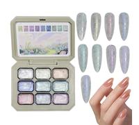 Nine-Grid Pat, Painting Gel, Solid Nail Glue Kit, 9-Color Gradient with UV- Solid Polish, Quick-Dry Fade-Resistant Formula, Portable Manicure Set for Salon, Wedding & Travel