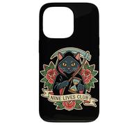 Nine Lives Club Tatouage rétro Motif Faucheuse Coque pour iPhone 13 Pro
