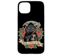 Nine Lives Club Tatouage rétro Motif Faucheuse Coque pour iPhone 15 Plus