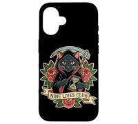 Nine Lives Club Tatouage rétro Motif Faucheuse Coque pour iPhone 16