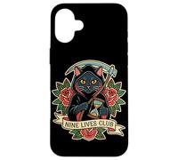Nine Lives Club Tatouage rétro Motif Faucheuse Coque pour iPhone 16 Plus