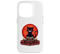Nine Lives Left to Sin Funny Evil Cat Design Gothique Coque pour iPhone 14 Pro