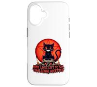 Nine Lives Left to Sin Funny Evil Cat Design Gothique Coque pour iPhone 16