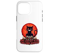 Nine Lives Left to Sin Funny Evil Cat Design Gothique Coque pour iPhone 16 Pro Max