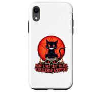 Nine Lives Left to Sin Funny Evil Cat Design Gothique Coque pour iPhone XR