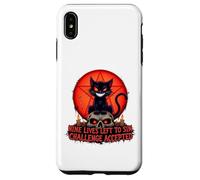 Nine Lives Left to Sin Funny Evil Cat Design Gothique Coque pour iPhone XS Max