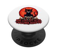 Nine Lives Left to Sin Funny Evil Cat Design Gothique PopSockets PopGrip Adhésif