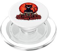 Nine Lives Left to Sin Funny Evil Cat Design Gothique PopSockets PopGrip pour MagSafe
