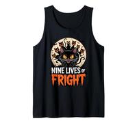 Nine Lives of Fright Funny Halloween Cat Débardeur