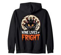 Nine Lives of Fright Funny Halloween Cat Sweat à Capuche