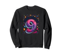 Nine Never Looked So Fine Cadeau d'anniversaire de 9 Ans Sweatshirt, Unisexe pour Adultes, Noir, L