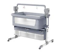 Nine point nine Électrique Bluetooth Intelligent Lit Cododo Bebe, Berceau Bébé Convertible Co-Sommeil, Berceau Cododo, Lit Bebe avec Matelas Musique 5 Engrenages Balancement (601 Mid Grey)