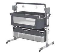 Nine point nine Électrique Bluetooth Intelligent Lit Cododo Bebe, Berceau Bébé Convertible Co-Sommeil, Berceau Cododo, Lit Bebe avec Matelas Musique 5 Engrenages Balancement (601 Grey)