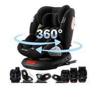 Nine point nine Rotatif à 360° Siege Auto Bebe, Hauteur et Inclinaison Réglables Sièges Auto, Anti-collision Siegeauto Isofix, Facile à Nettoyer Siègeauto (Black without Foot Rest Frame)