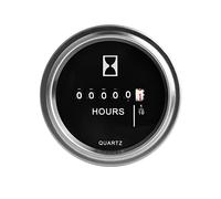 NInE-ROnG DC 6-80V Compteur Horaire avec Lunette Inox pour Tracteur et UTV | Sans pile, total non réinitialisable 99999,9 h, lecture 0,1 h, étanchéité IP67, bornes sans polarité, bague, étrier