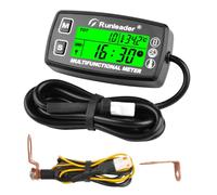 NInE-ROnG Jauge de température du moteur, compte-tours numérique, horloge, rappel de maintenance, batterie remplaçable avec rétro-éclairage pour petit moteur de tracteur de pelouse (HM035A)