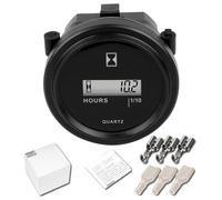 NInE-ROnG JR-HM005DC Compteur horaire DC 4.5-90V Compteur horaire LCD rond Compteur horaire à quartz pour chariot à fourche Bateau Tracteur Générateur Moteur Tondeuse