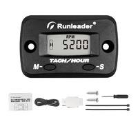 NInE-ROnG Tach/Compteur d'Heures Numérique Avec Rappel Maintenance - Étanche, Batterie Remplaçable, Programmable Pour Moto Cross Moteurs Essence Tondeuse Tronçonneuse Générateur Moto Compresseur d'Air