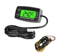 NInE-ROnG Tachymètre LCD rétroéclairé Jauge de température d'huile moteur Affichage digital Batterie remplaçable pour moto ATV Bateau Marine Nettoyeurs à compresseur (TS002)