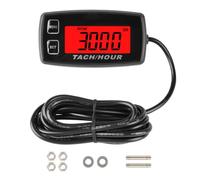 NInE-ROnG Tachymètre numérique rétroéclairé rouge - Batterie remplaçable pour générateurs, souffleuses à neige, tondeuses à gazon, moteurs hors-bord (rouge)