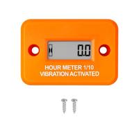 NInE-ROnG Vibration Compteur Horaire Numérique Auto-Alimenté Jauge Étanche IP68 Pour Compresseur D’air Mini Tracteur Souffleuse À Neige (Orange)