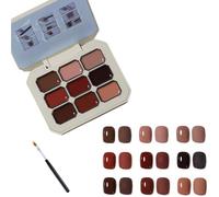 Nine Square Grid Solid Gel Glue Nail Polish,Creamy Colorful Nail Polish Set,Summer Versatile Long Lasting Solid Palette for Women Girls Friend DIY Home