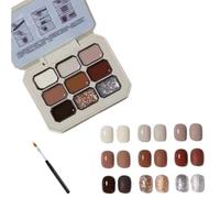 Nine Square Grid Solid Gel Glue Nail Polish,Creamy Colorful Nail Polish Set,Summer Versatile Long Lasting Solid Palette for Women Girls Friend DIY Home