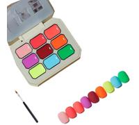 Nine Square Grid Solid Gel Glue Nail Polish,Creamy Colorful Nail Polish Set,Summer Versatile Long Lasting Solid Palette for Women Girls Friend DIY Home