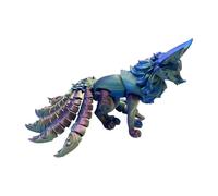 Nine-Tailed Fox - Figurine articulée flexible imprimée en 3D, sculpture posable multi-articulaire | Jouet Fidget Créature Mystique, Bureau Nouveauté Gadget, Anime Fantasy Collector Displ