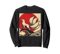 Nine Tailed Fox Red Sun Japanese Ukiyo-e Art Femmes Hommes Enfants Sweatshirt