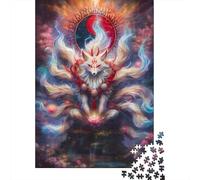 Nine-Tailed Fox Spirit Puzzle Adulte De 1000 Pièces, 52x38cm/1000pcs; pour Un W nd Paisible À La Maison; Pièces Blanches Peu Poussiéreuses