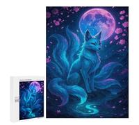 Nine-Tailed Fox Under The Moonlight - Puzzle Décoratif, 500 PCS, Activité Décorative - pour Un Loisir Créatif