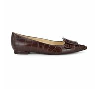 Nine West Ballerines Plates Jesike pour Femme, Marron foncé Croco 200, 41 EU