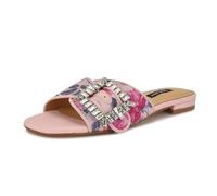 NINE WEST Femme Laniey Sandale Plate, Imprimé Jardin Mystique Rose Multi 680, 37 EU