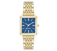 Nine West Montre bracelet femme, Bleu marine/doré