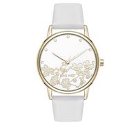 Nine West Montre pour femme avec cadran floral NW/3146, blanc