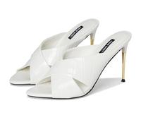 Nine West Sandales à talons Sancie pour femme, Croco blanc, 42 EU