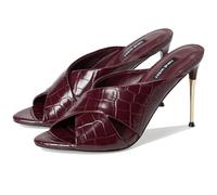Nine West Sandales à talons Sancie pour femme, Croco rouge foncé, 38.5 EU