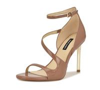 Nine West Sandales à talons scintillants pour femme, Brevet naturel moyen 101, 37.5 EU