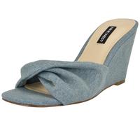 Nine West Sandales compensées Nikhil pour femme, Denim bleu clair 450, 36 EU