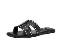 Nine West Sandales plates Giny pour femme, Noir 001, 40 EU