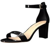 Nine West Women's Pruce Synthetic Heeled Sandal, Black, 7.0 M US