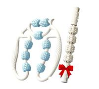 Nine Wheel Circular Leg Clamp,2025 New Manual Massage Relax Roller with 9 Wheels,Portable Multifunctional Ring Rollerfor Women and Men, for Indoor Sports Yoga (White-Blue)