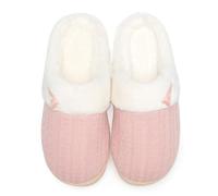 NineCiFun Pantoufles Femme Hiver Chaussons Confortables pour Dames Chaussons à Semelles dures en Mousse à mémoire de Forme Douce et Chaude(Rose 40/41)