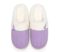 NineCiFun Pantoufles Femme Hiver Chaussons Confortables pour Dames Chaussons à Semelles dures en Mousse à mémoire de Forme Douce et Chaude(Violet 38/39)