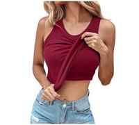 Ninedayx Débardeur d'été élégant pour femme avec coussinets de poitrine, sous-vêtements habillés avec soutien-gorge intégré, débardeur polyvalent avec soutien-gorge étagère, gilet 2 en 1 respirant,