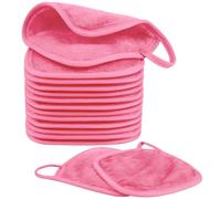 Nineigh 15 Pièces Serviettes Demaquillantes en Microfibres pour Visage, Lingette Demaquillante Lavable, Réutilisable Chiffons Démaquillants pour Toute la Peau (15 x 15cm, Rose)