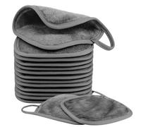 Nineigh 15 Pièces Serviettes Demaquillantes en Microfibres pour Visage, Lingette Demaquillante Lavable, Réutilisable Chiffons Démaquillants pour Toute la Peau (15 x 15cm, Gris)